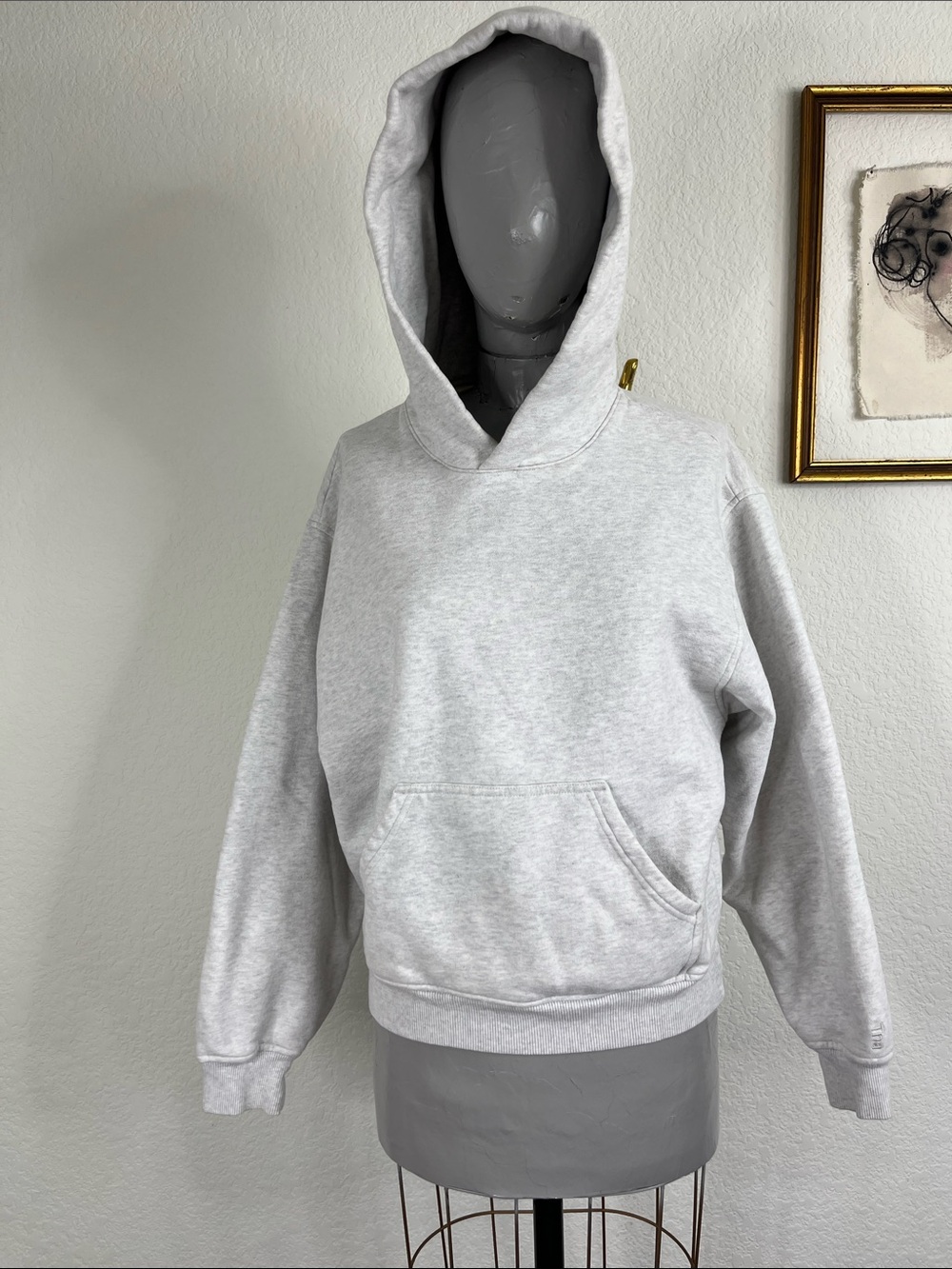 Aritzia Cozy Sweatfleece Perfect Hoodie Heather Cloud White